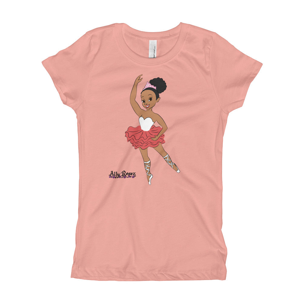 Nyasha Girls peach short Sleeve Ballerina tshirt